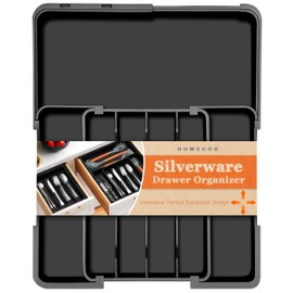 Homecor Kitchen Drawer Organizer Expandable Utensil Organizer, Cutlery Tray Drawer Dividers for Kitchen Flatware