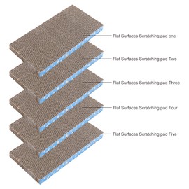 5 Packs in 1 Cat Scratch Pad, Cat Scratcher Cardboard,Reversible,Durable Recyclable Cardboard, Premium Scratch, Suitable for Cats to Rest, Grind Claws and Play