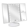 deweisn Floor Mount Tri-Fold Lighted Vanity Mirror with 21 LED