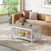 WLIVE Coffee Table with Storage Shelf, 39.4" Farmhouse Coffee Table