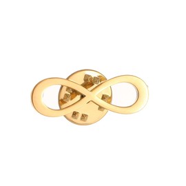 HANMOZTION Classic Infinity Symbol Brooch for Men Women Stainless Steel Couples Jewelry Accessories(gold)