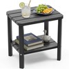 Outdoor Side Table, Weather Resistant 2-Tier Small Outdoor Table