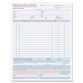 TOPS Bill of Lading 16-Line, Four Part Carbonless Sheet, 50 Sets/50-Pack - 3847