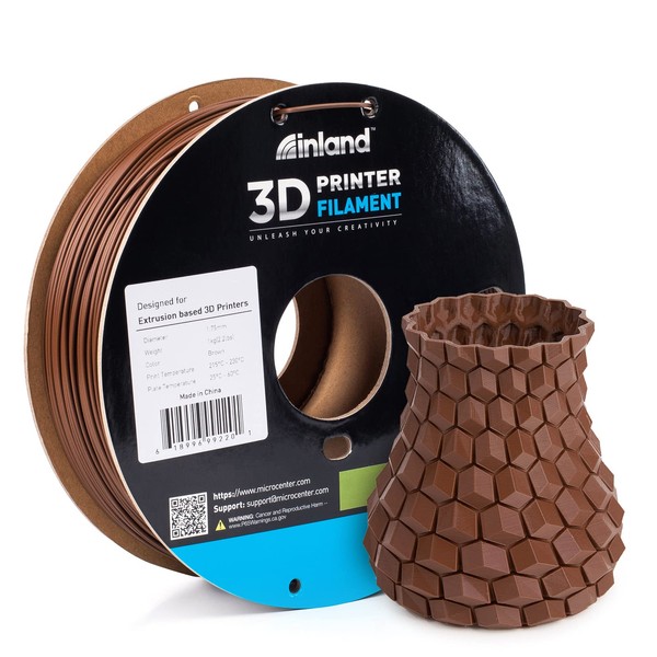 INLAND PLA Filament 1.75mm - Dark Brown PLA 3D Printer