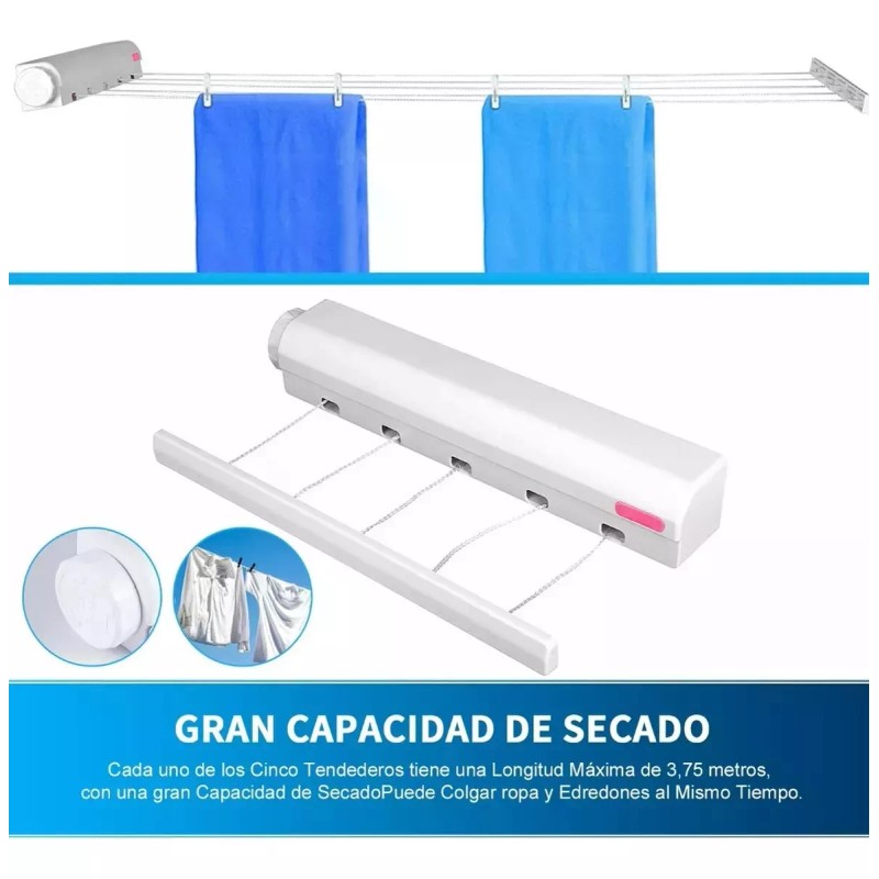 Disa Tendedero Retráctil Disa 4 Líneas Re4-15 - T1515