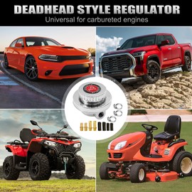 TEMSONE Adjustable Carb Fuel Pressure Regulator Kit Universal Manual 1-5 Psi Fuel Pump Pressure Regulator FPR for Carburetor Engine with 8mm 10mm adapters