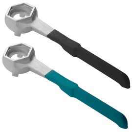 WINTOWIN Aluminum Drum Wrench, Bung Wrench, Barrel Opener Tool for Opening 10 15 20 30 55 Gallon Drum, Fits 2" and 3/4" Bung Cap Red (2, black/green handle)