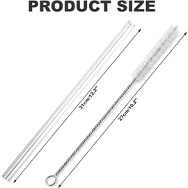 6 Popotes Reutilizables para Vaso con 2 Cepillos Limpiadores, Pajitas de Plástico de Grado Alimenticio sin BPA, Largo 31cm, Compatibles con Vasos de 40 oz