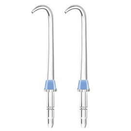 2Pcs Curved Replacement Heads for Flosser,Refill Heads Compatible with Water Flosser & Other Oral Irrigators（Blue）