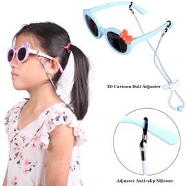 6Pcs Adjustable Cute Cartoon Stretchy Eyeglass Straps for Eyewear Anti-slip Retainer Cord Sunglass String for Boys Girls Adult Eye Glasses Chain,2Pcs Microfiber Cloth