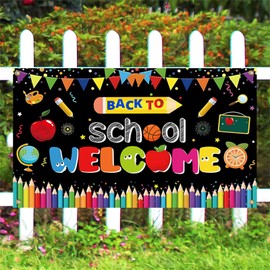 72x44 Inch Reuseable Back to School Classroom Decorations,Large Size Colorful Welcome Classroom Backdrop Back to School Party Decorations for Hallway Wall Decor Photo Backdrop