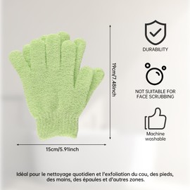 5 Pair Shower Gloves Exfoliating, Deep Clean Body Exfoliator Scrub with Lanyard, Dead Skin Remover Shower Body Scrub Gloves for Shower, Spa, Massage - Blue, Green, Pink, White, Purple