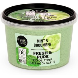 Organic Shop, Exfoliante Corporal Orgánico y Refrescante de Menta, Pepino y Azúcar, 250 ml