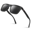 Glapeame Men's Polarised Rectangular Retro Sunglasses, Stardust Black