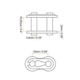 sourcing map 2Pcs #520 Chain Master Connector Link Roller, 15mm Pitch Carbon Steel, Standard Connecting Split Links