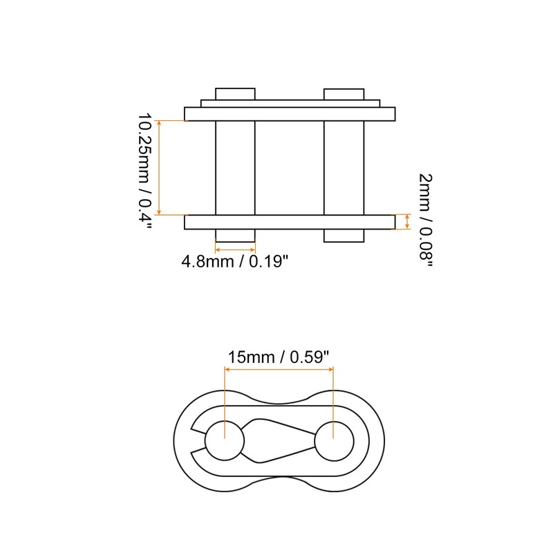 sourcing map 2Pcs #520 Chain Master Connector Link Roller, 15mm