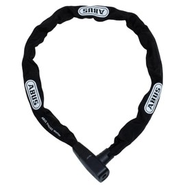 ABUS CityChain 6800 Bicycle Lock Made of Hardened Steel with Textile Hose and Practical Reversible Key ABUS Security Level 5-85 cm Black