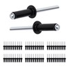 60-Piece Black Rivet Set, Blind Rivets Set Made of Aluminium/Steel,