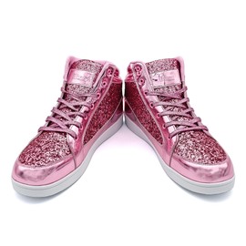 IGxx Glitter Fashion Shoes for Men Women Unisex Sequins Sneakers Sparkle Bling Shiny High Top Oversize Party Music Costumes Cosplay