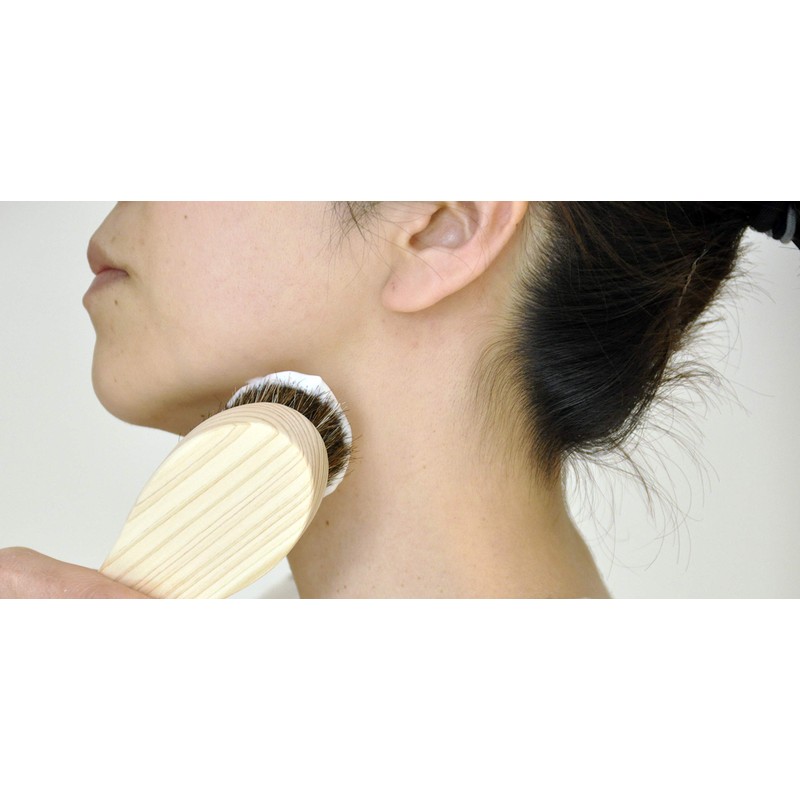 Sakai Sangyo Neck and Face Brush, Horse Hair, Soft, Comfortable,