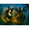 CALVENDO Puzzle Herbal Witch with Grim Reaper | Size