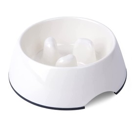 SUPERDESIGN Slow Feeder Dog Bowl Cat Bowl 1/2 Cup Slow Feeding Dog Bowl for Small Medium Breed Anti Gulping Healthy Eating Interactive Bloat Stop Fun Alternative Non Slip Puzzle Dog Food Bowl, White
