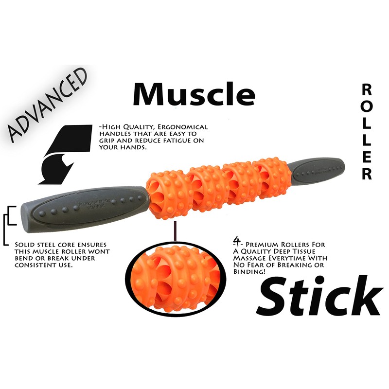 Massage Roller Stick | Muscle Roller Stick - Advanced Orange