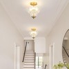Rainzepher Vintage Gold Semi Flush Mount Light with Floral Class