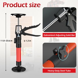 2Pack Adjustable Support Pole (Retractable from 12" to 24"), Cabinet Jacks for Installing Cabinets, Steel 3rd Hand Support System, Support Rod for Jacks Cargo Bars Drywalls, Supports up to 180 lbs