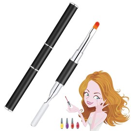 Dual-Ended Polygel Brush, Brush Nail Gel Picker 2 in 1 Designs Gel Brush Gel Manicure Nail Tool Poly Gel Brush & Picker, Double Ended Acrylic UV Gel Nail Brush for Acrylic Nails Extension