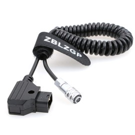 ZBLZGP BMPCC 4K Power Cable for Blackmagic Pocket Cinema Camera 4K/6K Dtap to Weipu 2pin Female (Coiled Cable)