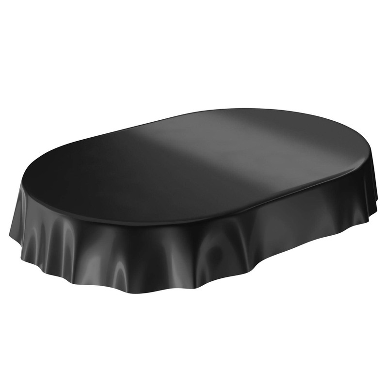 Oilcloth Tablecloth Oilcloth Washable Tablecloth Plain Gloss Plain Black Cut