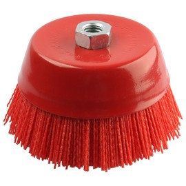 6 Inch Abrasive Nylon Cup Brush for Angle Grinder, ZORUNNA Wire Wheel for Angle Grinder 5/8 Inch-11 Threaded Arbor, Nylon Wire Brush for Drill Ideal for Removing Rust, Corrosion, Paint.