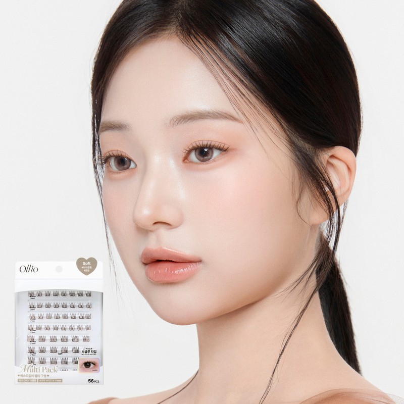 Ollio No-glue Lash [Multi PACK PLUS] (8/9/10/11mm) 56pcs - Clear