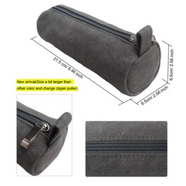 Enyuwlcm Heavy Canvas Stationery Stylish Simple Pencil Bag and Durable Compact Zipper Pencil Case Pouch 1 Pack Gray