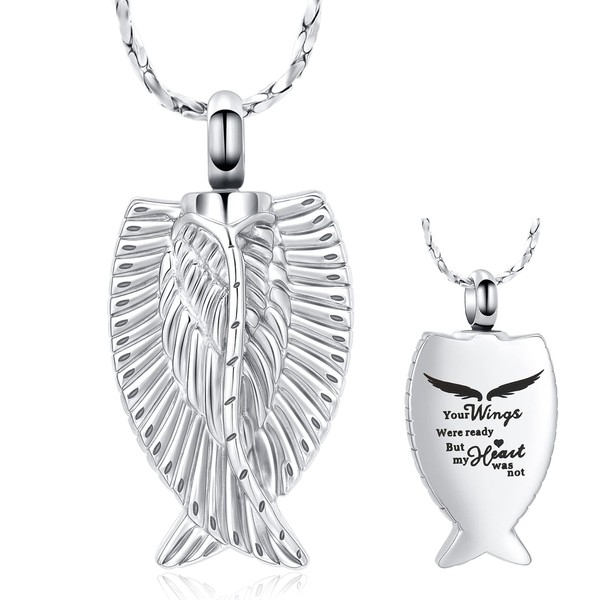 Imrsanl Angel Wing Cremation Jewelry Urn Necklace for Ashes for