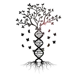 Vinyl Wall Decal Leaves Tree of Life DNA Science Butterflies Stickers Mural Large Decor (g8379) Black