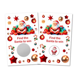 Santas Christmas Party Game Scratch Off, Find The Santa Easy to Play Silly Games, Fun Idea, Ice Breaker Activity. Raffle Cards, Set of 40 Cards Made in USA