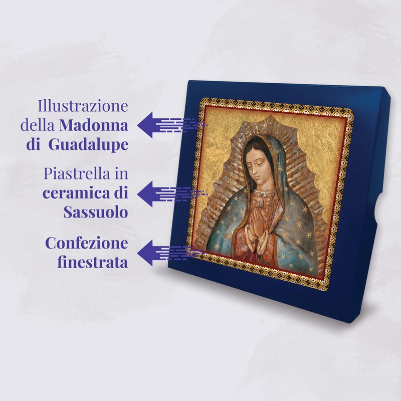 F.LLI BONELLA Madonna of Guadalupe Tile 20 x 20 cm