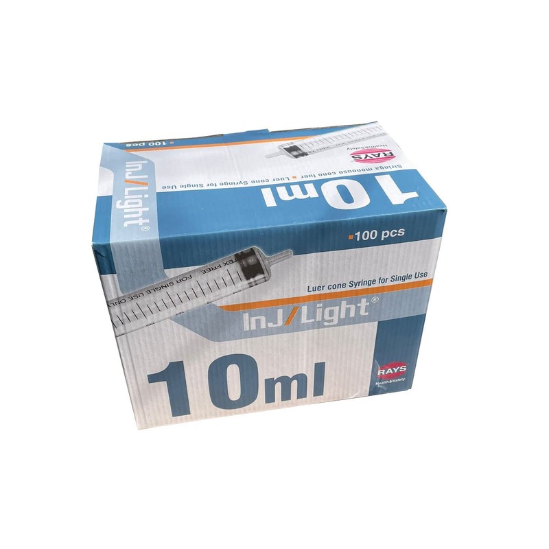 Rays 10ml syringe - Box of 100 Sterile Latex Free