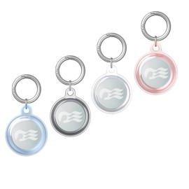 Princess Cruise Medallion Holder Waterproof with Keychain,Dust and Scratch Proof for Bags, Keys, Trousers,And More (4 pack (clear+black+pink+blue))
