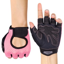 MELLIEX Fitness Gloves for Men and Women, Non-Slip Gym Gloves, Breathable Training Gloves with Microfibre Fabric for Weightlifting, Bicycle, Gym, Strength Training, Crossfit, Pink (L)