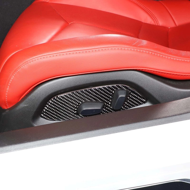 necar2020 Carbon Fiber Seat Adjust Panel Cover Trim Accessories For