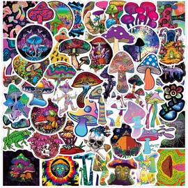 20pcs Psychedelic Mushroom Stickers Trip High Colorful Toadstool Edible Vinyl
