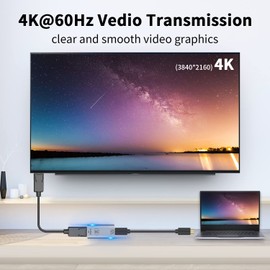 Duttek USB Type C to Displayport Adapter,USB 3.1 USB C female to Displayport female supports 4K@60Hz,Displayport to USB C Adapter compatible with for Notebook, Projector, TV, Computer, Monitor.