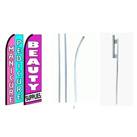 OnPoint Wares Manicure Pedicure Beauty Supplies King Flag w/Kit- Pack of 2