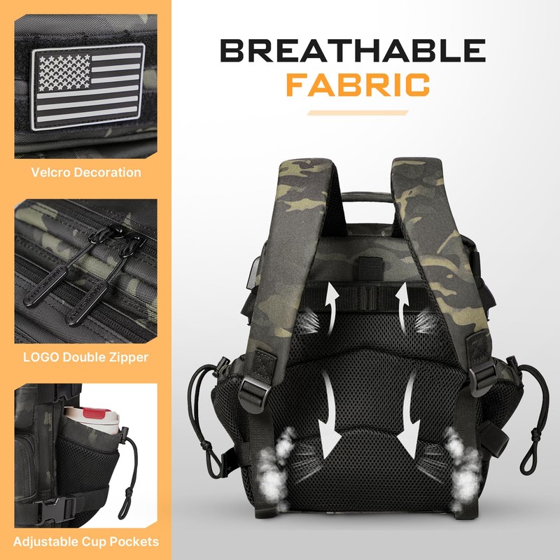 Boomistry 15L Mini Tactical Backpack Small Tactical Backpack for Men