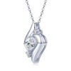 EONFUN 1.5CT Oval Moissanite Pendant Necklace for Women (Silver)