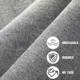VitalCozy 3.3 Yards x 57 Inch Upholstery Fabric Faux Linen Type Cloth Material Polyester Sewing Fabric for Upholstering Furniture Reupholster Chair Sofa Cover DIY Projects (Linen)