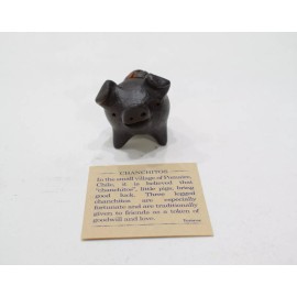 Pig Three Legged Chilean Good Luck Pig Dark Brown